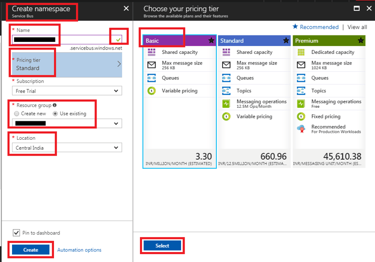 Service Bus Namespace